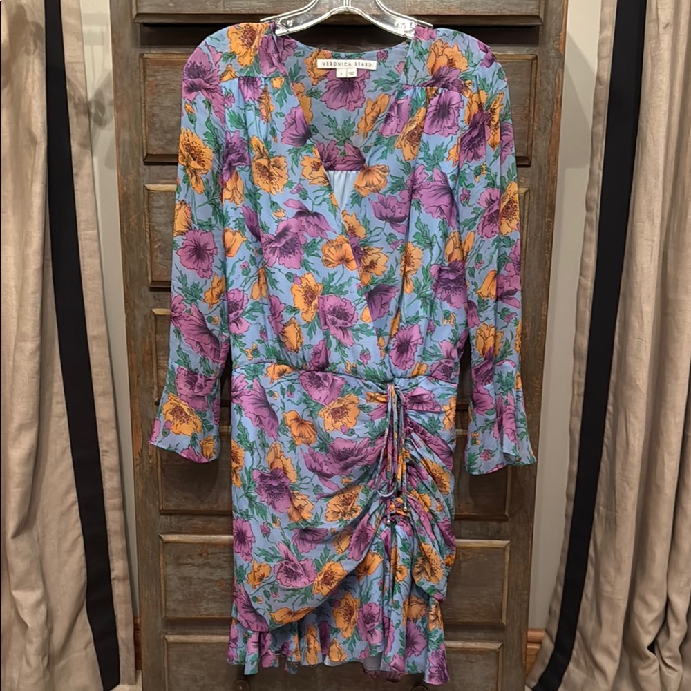 Veronica Beard Floral Print Dress - Blue and Purple